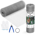 Chicken Wire Fencing Mesh 16.9Inx32.8Ft, 0.6'' Fences Hexagonal Silver Landscape