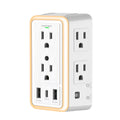 USB Wall Charger Surge Protector 6 Outlet Extender with 3 USB Charging Ports (1 USB C Outlet)And Night Light for Home, Office